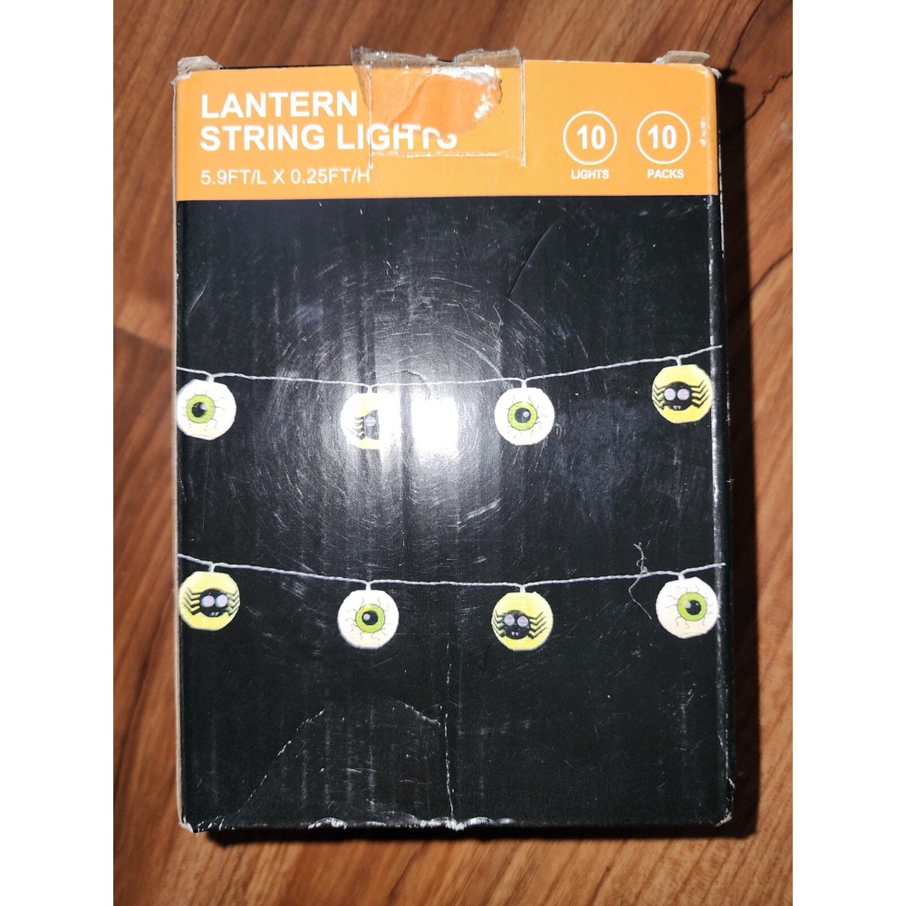Halloween Eyeball Lantern String Lights 5.9ft 10 LED Battery Operated Warm White